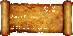 Ulman Margit névjegykártya